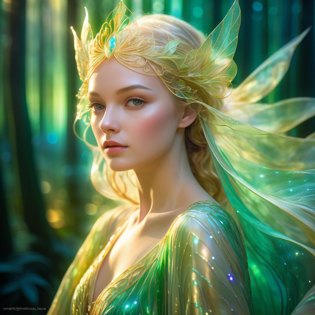 Ethereal Fairy Portrait in Luminous Garden