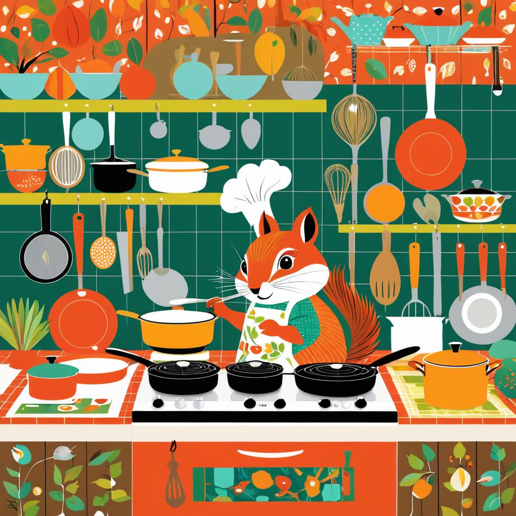 Squirrel Chef in a Cozy Cottage