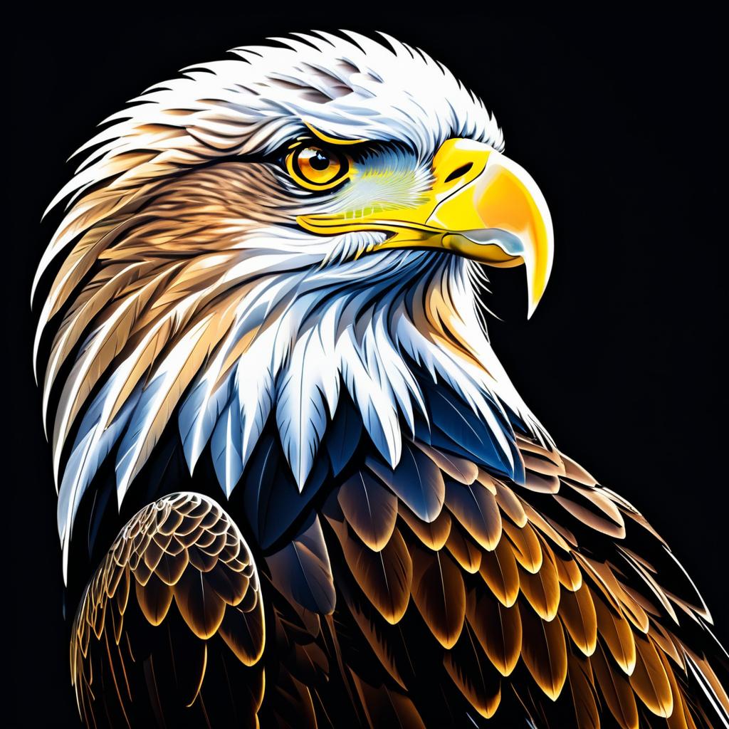 Majestic Eagle Illustration with Intense Gaze