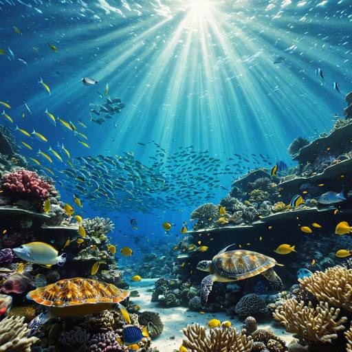 Vibrant Coral Reef with Colorful Marine Life