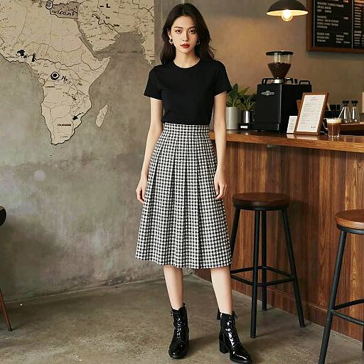 Trendy Woman at Coffee Bar