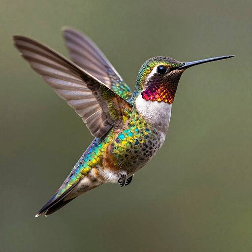 Vivid Hummingbird Portrait in Jewel Tones