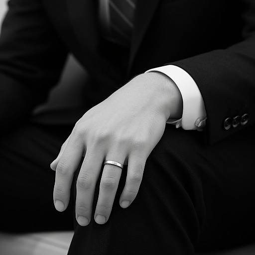 Wireframe Male Model with Wedding Band