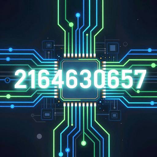 Abstract High-Tech Digital Circuit Art