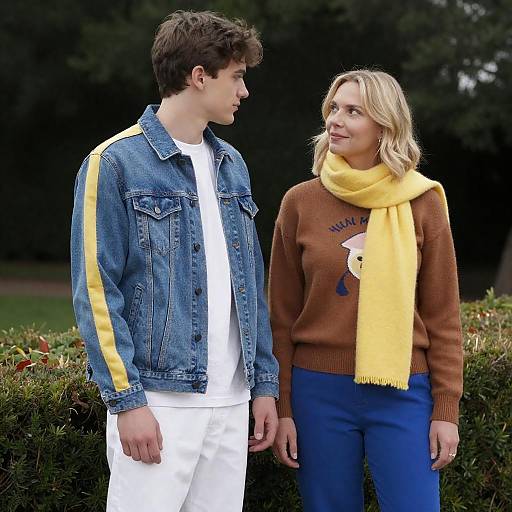 Outdoor Scene with Stylish Young Couple