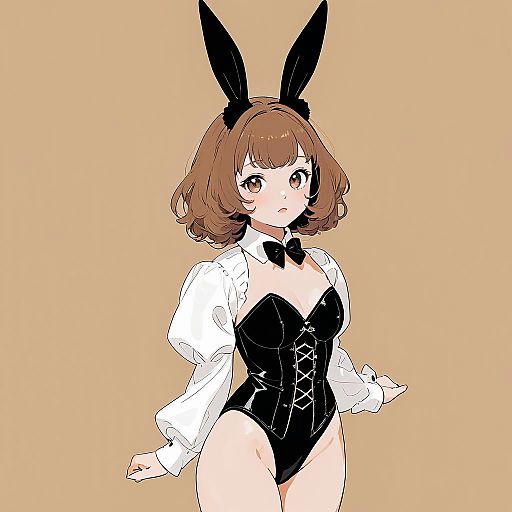 Petite Bunny Girl in Avant-Garde Style