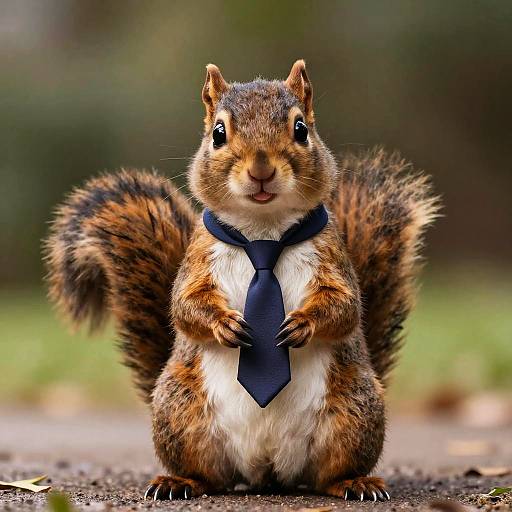Squirrel Wearing Necktie