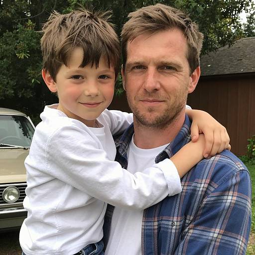 Heartwarming Outdoor Moment Between Father and Son