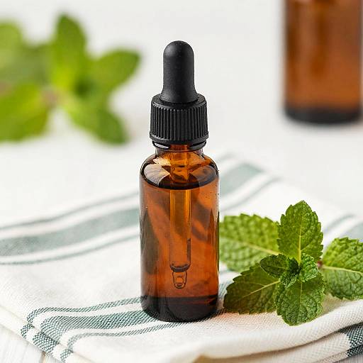 Close-up Amber Dropper with Mint