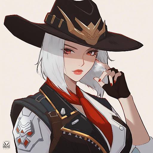 Illustration of Ashe (overwatch), overwatch in the style of Neve (morris-minicooper)