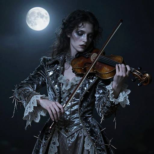 Ethereal Spectral Violinist Portrait