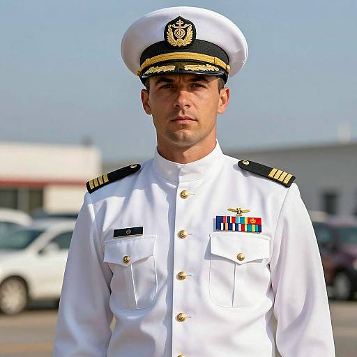 Portrait of a Navy Captain in Uniform