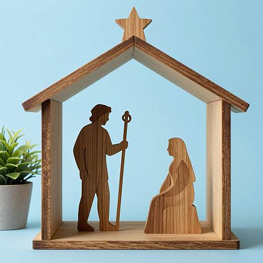 Handcrafted Wooden Nativity Silhouettes