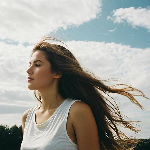 Candid Woman in Airy Outdoor Light