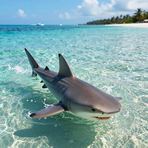 Sharp Water Shark Fin in Turquoise Sea