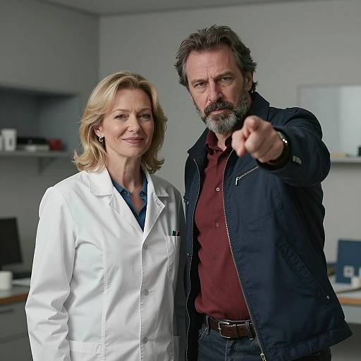 Dramatic Duo in a Dim Room