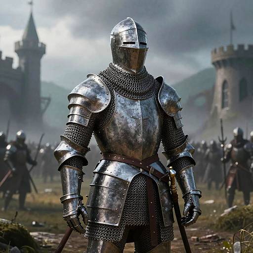 Heroic Knight in Chain Mail Armor