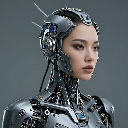 Futuristic Cyberpunk Woman with Tech