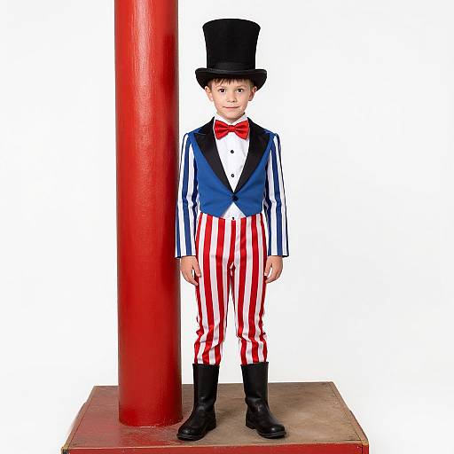 Male Circus Performer in Striped Costume