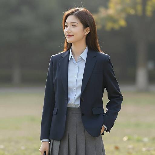 Outdoor Portrait of Stylish Asian Woman