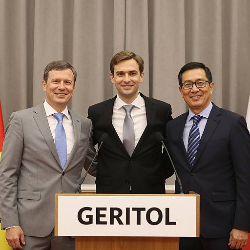 Three Men at Geritol Podium Event