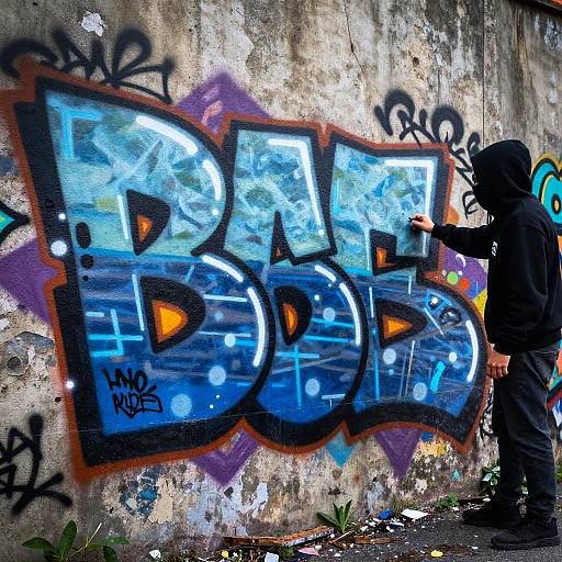 Graffiti Artist Creating Urban Art