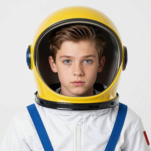 Realistic Male in Blue Crayola Spacesuit