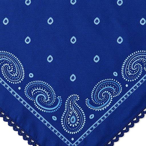 Royal Blue Paisley Bandana Close-Up