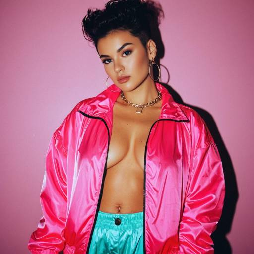 Bold 80s Fashion: Neon Windbreaker Style