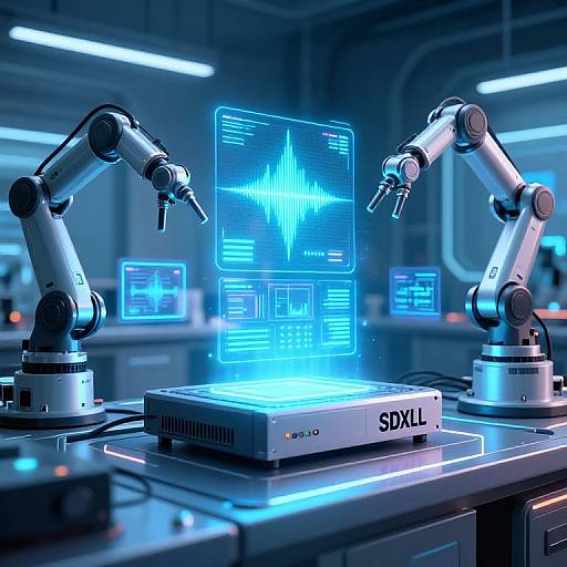 Cybernetic SDXL Sampler in Sci-Fi Lab