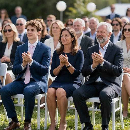 Outdoor Event with Three Diverse Attendees