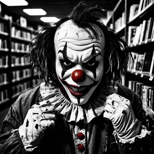 Scary Clown in Bookstore