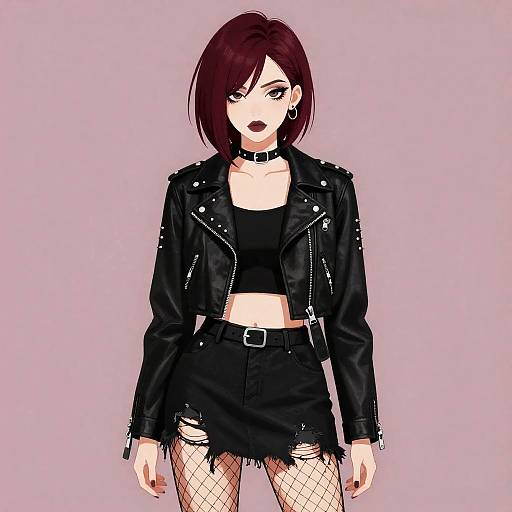 Anime Style Gothic Punk Woman