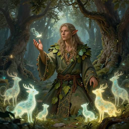 Mystical Halfling Druid in Forest