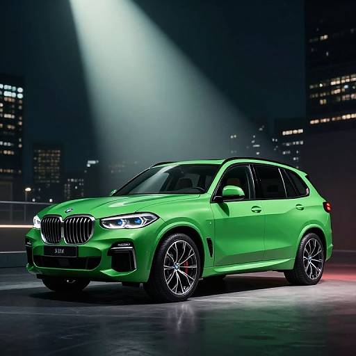 Ethereal Green BMW X5 at Night