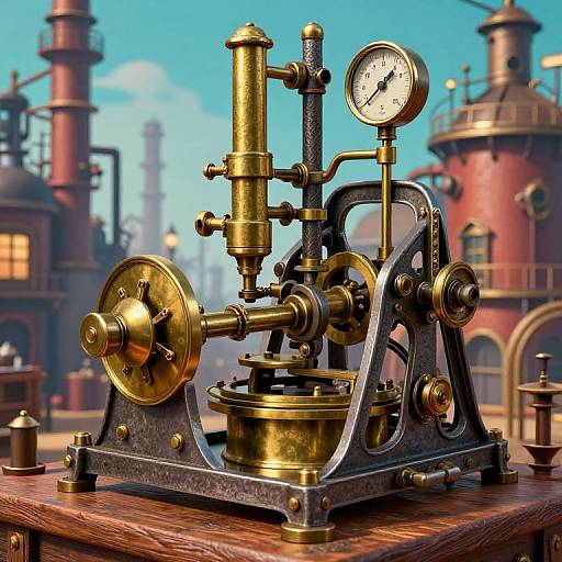 Steampunk Vintage Broacher Equipment Illustration