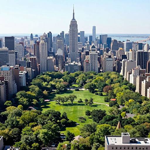 Aerial View of Central Park and Manhattan