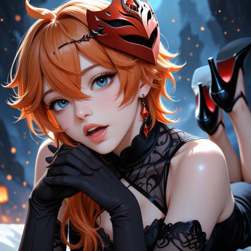 Genshin Impact Character with Orange Hair