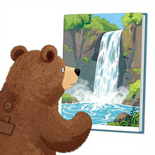 Mad Scientist Bear at Waterfall