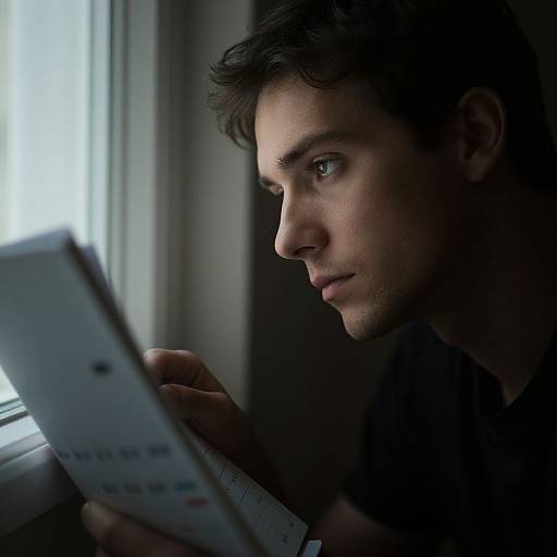 Intimate Portrait of Man with Calendar