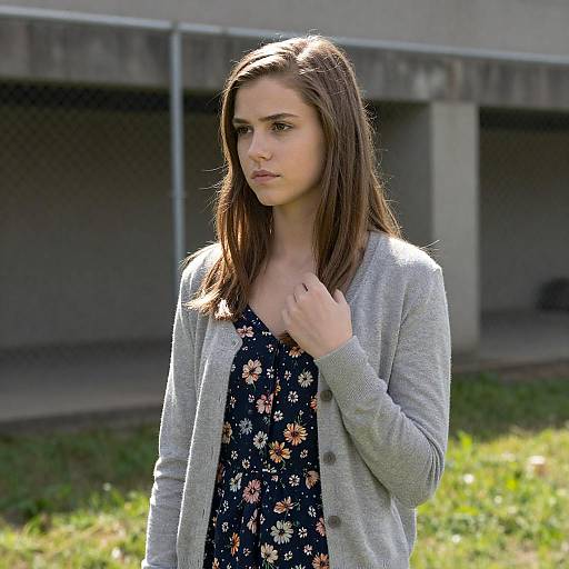 Serene Young Woman in Outdoor Setting