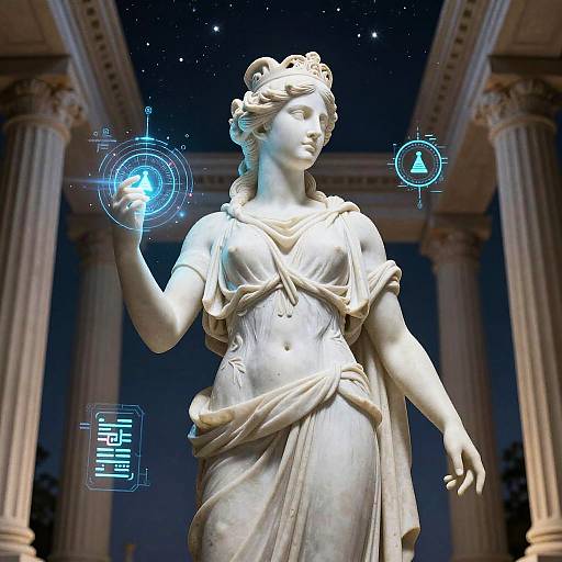 Cyber-Renaissance Greek Goddess AI
