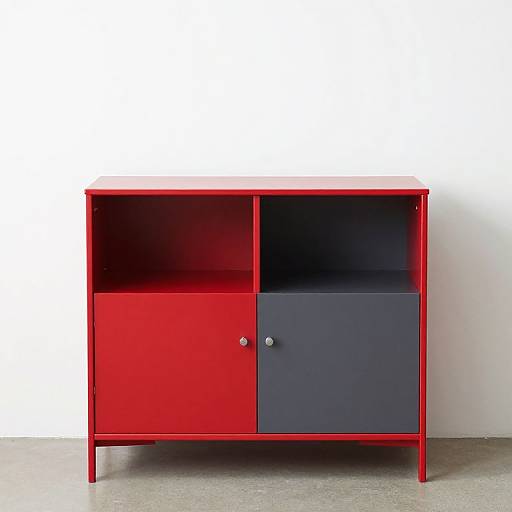 C+P Ball Cabinet in Ruby Red and Anthracite