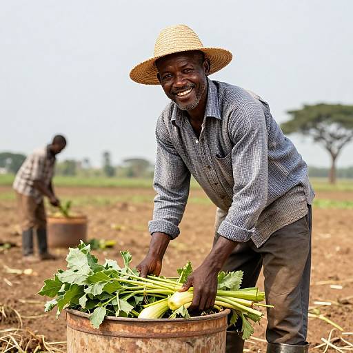 Happy Farmer Harvesting in Southern Africa