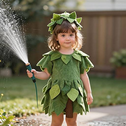 Cute Little Girl in Tree Costume