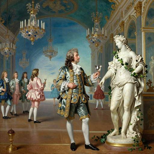 Baroque Nobleman in Lavish Ballroom