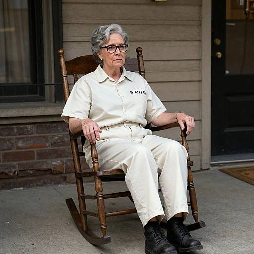Vintage Grandmother in Cityscape