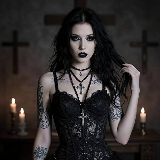 Gothic Woman in Mystical Setting