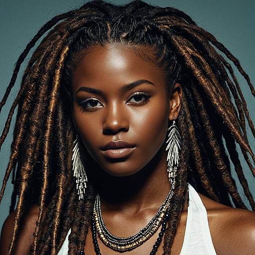 Beautiful Dark-Skinned Girl with Locs