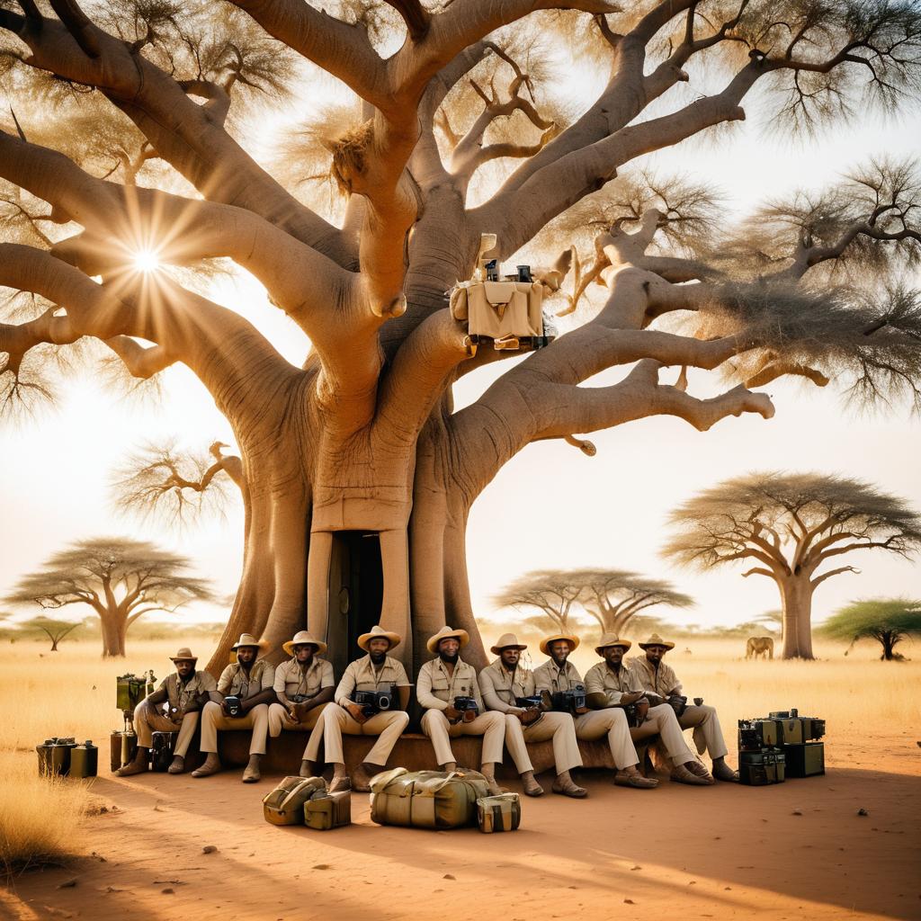 Cinematic Lion Safari Under Baobab Tree